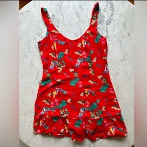 Red Hollister Hawaii/ Waikiki print dress. Medium